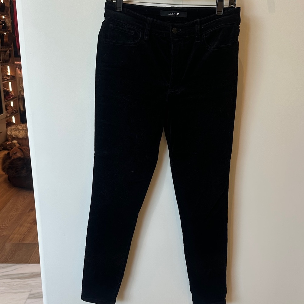 Joe's Jeans Women's Ankle Cropped Black Denim Velvet ankle